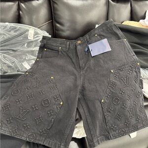 Louis Vuitton Black Embossed Shorts
